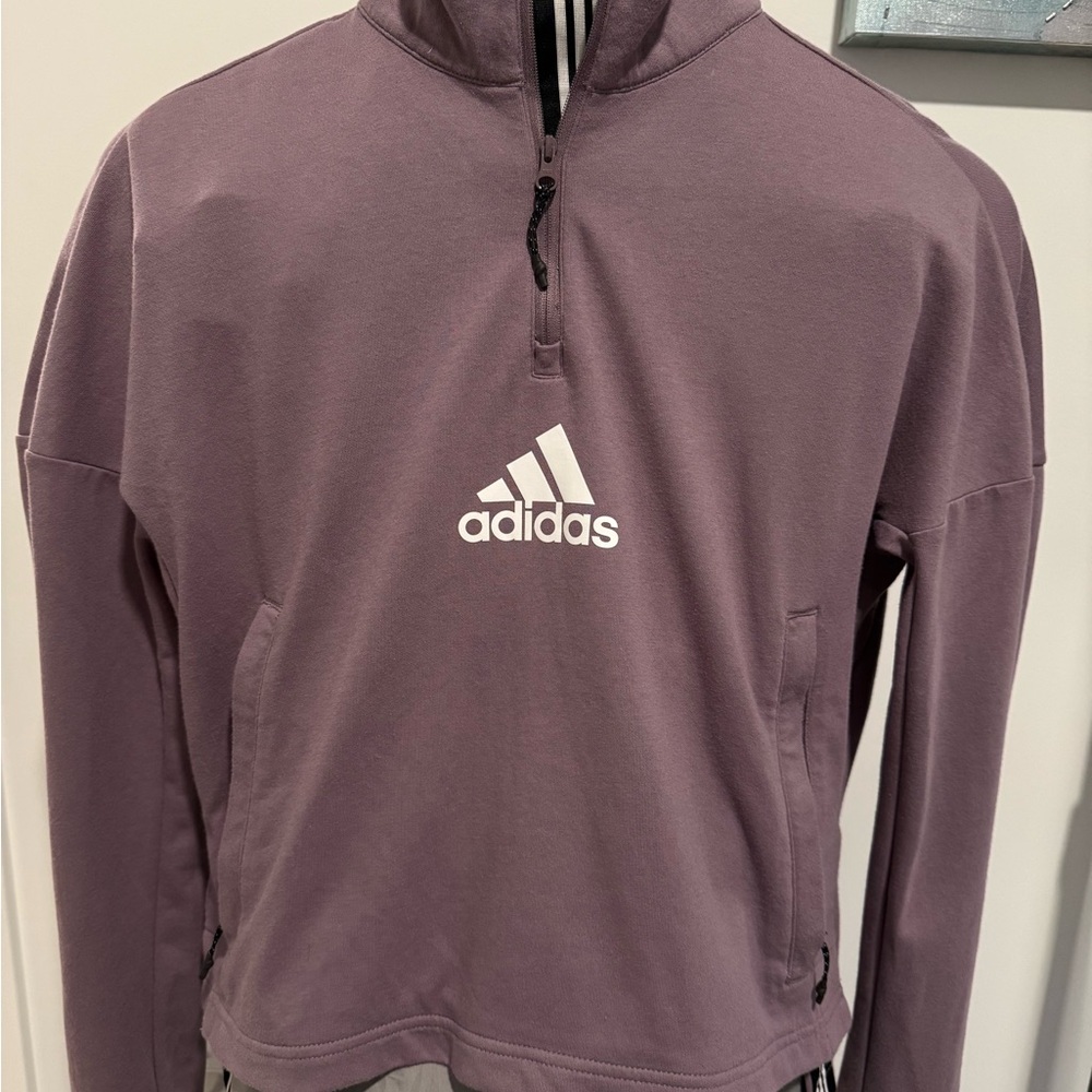 Adidas Lavender Quarter-Zip Top